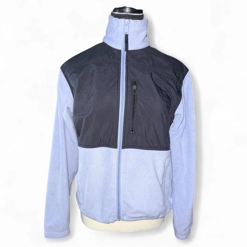 Columbia Women’s Light Purple Fleece Jacket with Black Nylon Overlay-Size: Small